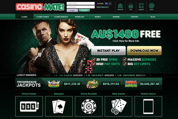 Casino Mate Casino No Deposit Bonus Codes &gt; 80 Free Spins