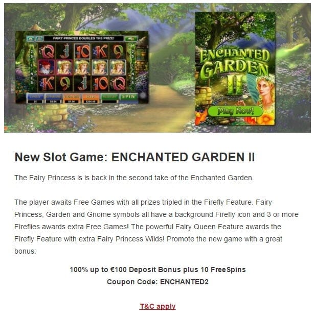 golden euro casino bonus enchanted garden 2