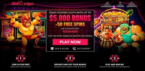 50 Free Spins Slots Of Vegas