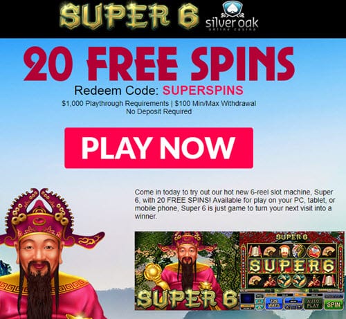 Silver Oak 20 Free Spins