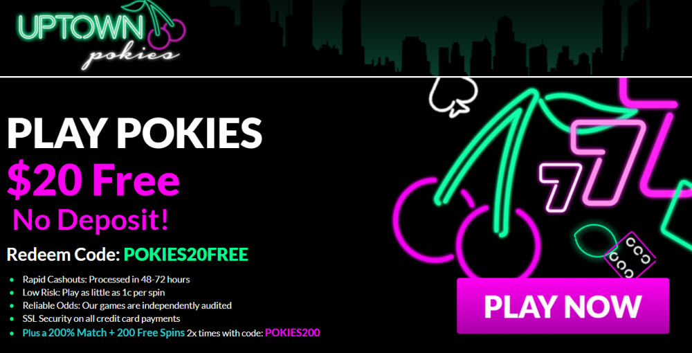 Uptown Pokies no Deposit Bonus Codes > 20 Free Chips