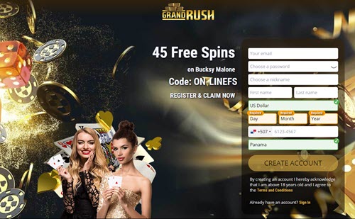 grand rush no deposit codes