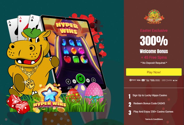 Lucky Hippo Casino No Deposit Bonus 45 Free Spins Lucky Hippo Casino No Deposit Bonus 45 Free Spins